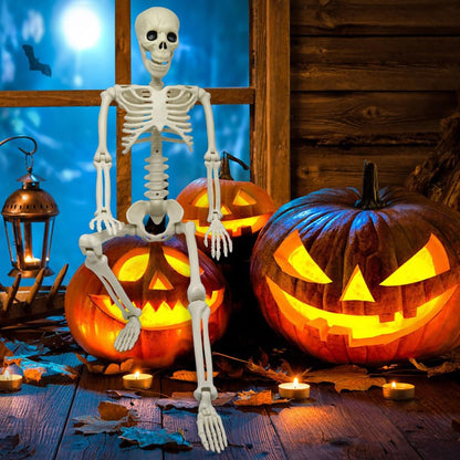 CAMIRUS 3FT Skeleton, 36" Full Body Skeleton with Movable Posable Joints, Realistic Plastic Bones Halloween Prop for Outdoor Haunted House Decorations