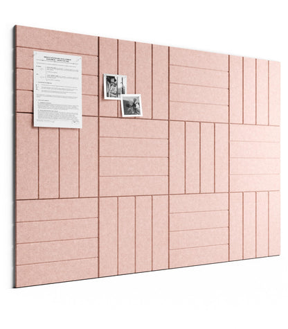 Bumusty Large Cork Board Alternative-48 x 36" Felt Bulletin Board Tiles, with 30 Pushpins, 70 Adhesive Tabs, Bold-Stripe 12-Pack, Cork Boards for Office Push Pin Board Felt Board-Pink