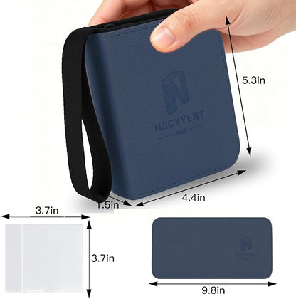 Trading Card Binder, Mini 1-Pocket Trading Card Binder with 20 Pages, Portable Card Album Holds 40 Cards for TCG, MTG, Sports Cards & Game Cards etc(Blue)