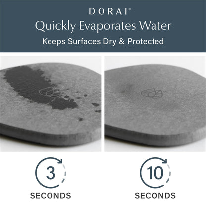 Dorai Home Stone Plant Pots Saucer Set 11.8" - Diatomite Water-Absorbing Trays for Indoor Plants, Ideal for Shelves & Floors | Pack of 2 Large
