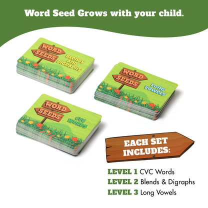 Melby Toys Word Seeds Phonics Game – Fun Reading & Board Games for Kids Ages 4-8, Learn to Read, CVC & Kindergarten Games