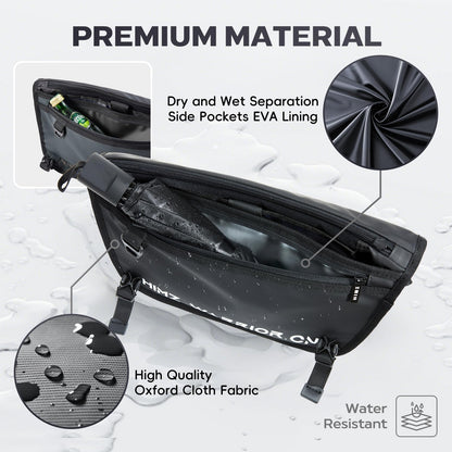 HIMZ WARRIOR Crossbody Sling Bag Men Heavy Duty Chest Bag Sport Travel Daily Use Water Resistent Stylish Casual Messenger Bag Durable Black