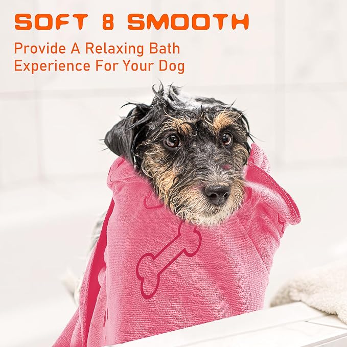 8Pcs Dog Towels for Drying, 55 x 28 Inch Quick Drying Pet Bath Towels Bulk Colorful Pet Grooming Towel Absorbent Microfiber Towel for Small Medium Large Dog Puppy Cat