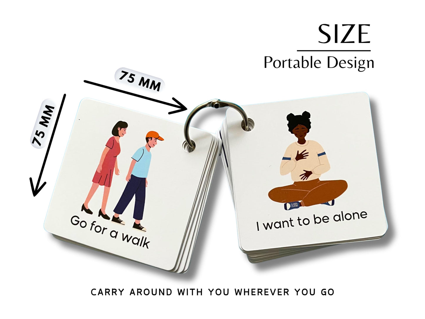 Plastic Communication Cards for Non Verbal Children and Adults with Autism, Speech Delay Visual aid