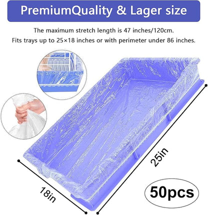 30 pcs Disposable Cage Liners, Clear Plastic Rabbit Cage Liner Bag, Universal Toilet Film for Bunny, Hamster, Totoro, Hedgehog, Guinea Pig and Small Animals(30pcs, 47in)