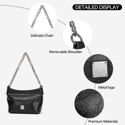 GEMIU Shoulder Bags for Women, Leather Bucket Crossbody Bag Trendy Chain Hobo Handbags Purses for Everyday Work
