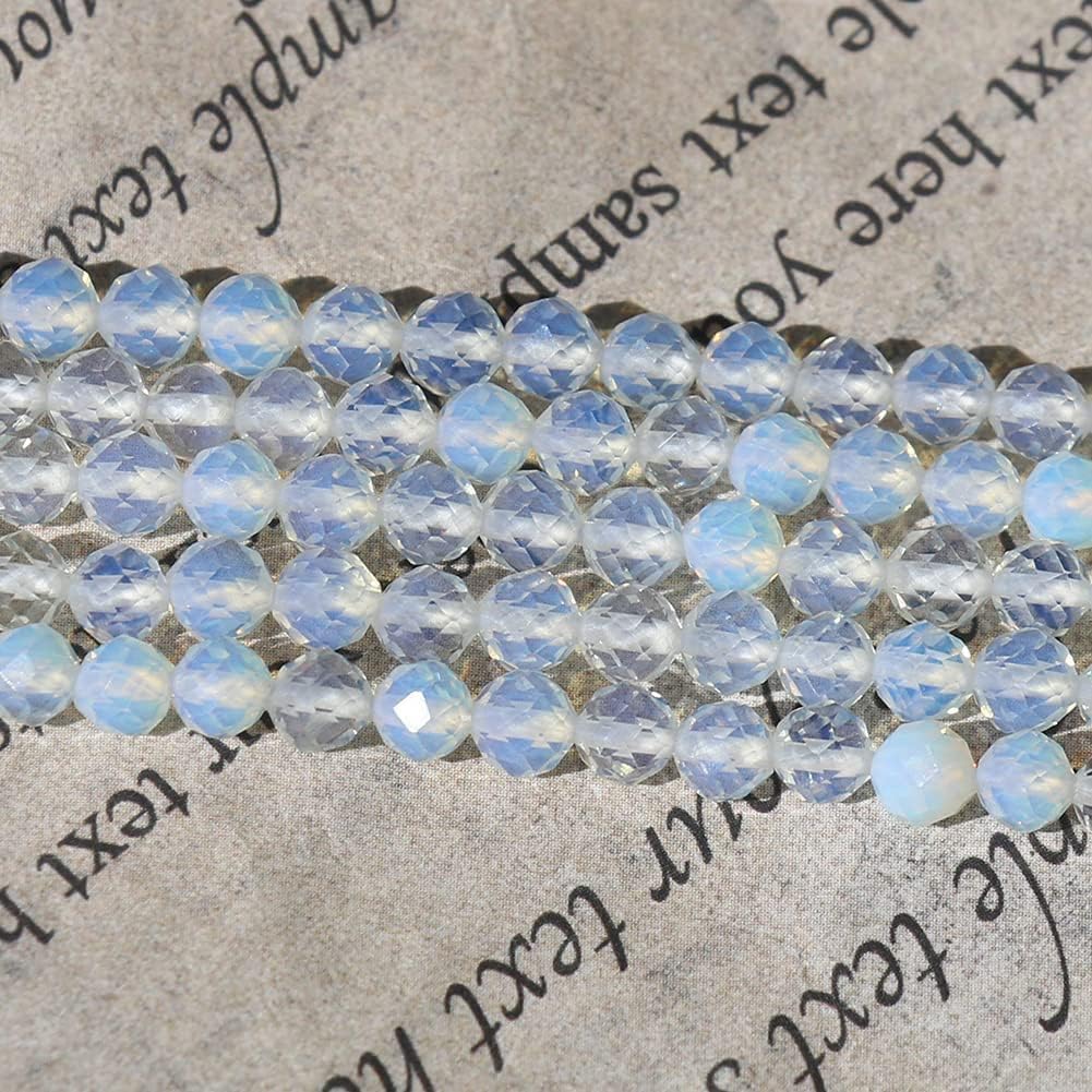 Song Xi 180pcs 2mm Natural Opal Gemstone Beads Faceted Round Loose Stone Beads for Jewelry Making (1 Strand)