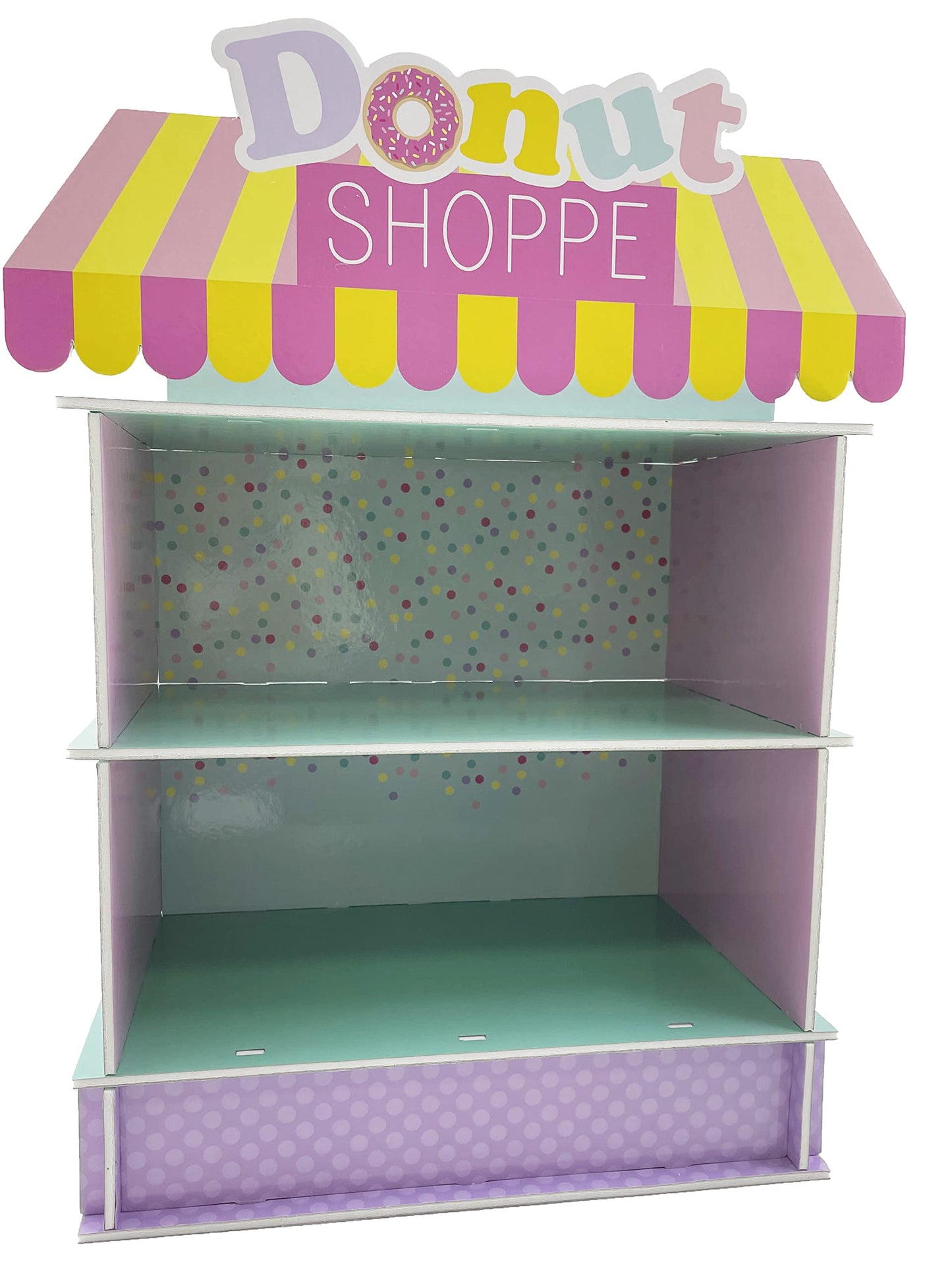 2 Tier Donut Stand for Donut Birthday Party Supplies & Decorations, Cupcake Stand Dessert Table Centerpiece Decor by 4E's Novelty