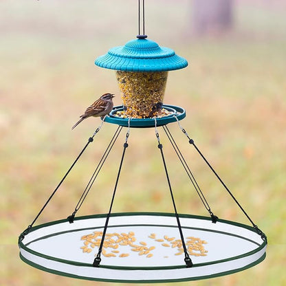 FoldTier 2 Pieces 30 Inch Universal Wild Bird Seed Catcher Hanging Hoop Platform Bird Seed Catcher Tray for Hummingbird Feeders Bee Feeder Outdoor Garden Accessories
