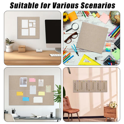 Large Cork Board 36" x 24", 6 Pack Felt Bulletin Board with 30 Pushpins, Cork Boards Alternative with Self-Adhesive Strips, Felt Wall Tiles Pin Boards for Walls Office Home School Decor-Tan