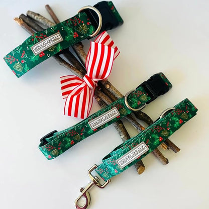 Lucky Love Dog - Adjustable Dog Collar with Easy Click Holly for Medium, Durable, & Comfortable for Male & Female Dogs, Pet Collar for Puppies & Adult Dogs - Holly, Medium