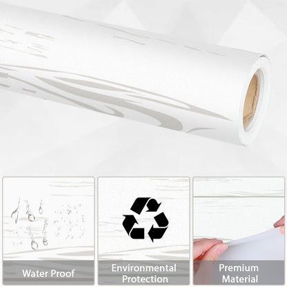 Qyeahkj Rustic Bulletin Board Paper Roll - White Wood Grain Background Paper, Fade Resistant - 17.7in x 20ft for Arts, Crafts & Classroom Supplies