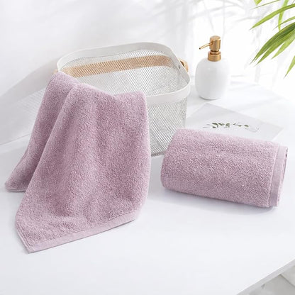 SEMAXE Purple Hand Towels for Bathroom, 100% Cotton Towels