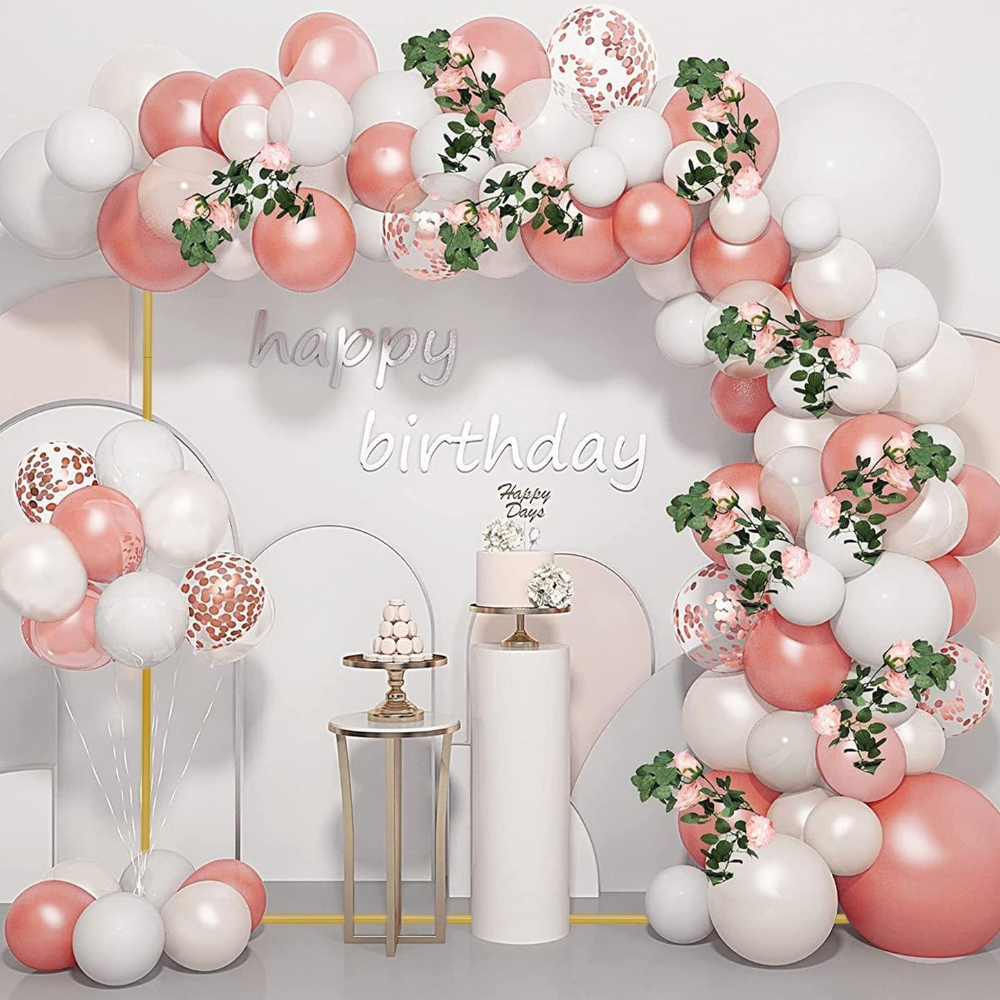 CHUN QIANG CAI DESIGN Metal Wedding Arch Backdrop Stand 6.6x5 FT Gold Square Balloon Arch Frame for Wedding, Birthday Party, Baby Shower Ceremony Decoration