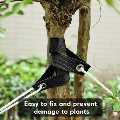 32 Pieces 15.74 Inches Tree Straps for Staking with Grommet Heavy Duty Tree and Plant Supports Stakes for Guying Staking Newly Planted Sapling Straight and Hurricane Protection (Black)
