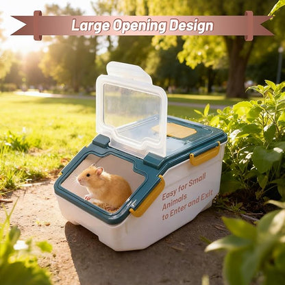 Extra Large Chinchilla Sand Bath Container Kit Plastic Dust Bath House Hamster Shower Room for Hedgehog Guinea Pig Squirrel Small Animals(Blue)