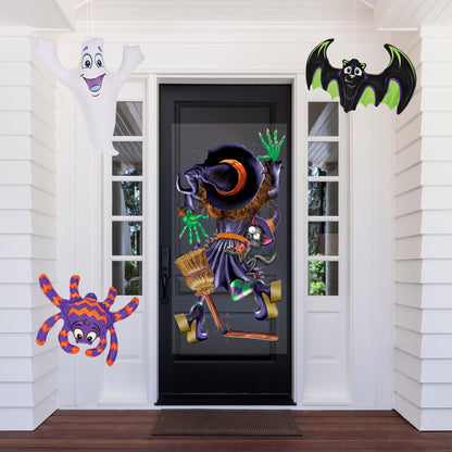 Beistle 3 Piece 18.5"-23" Hanging Inflatable Bat, Ghost, & Spider, Halloween Party Decorations, Indoor Outdoor Blow Up Décor