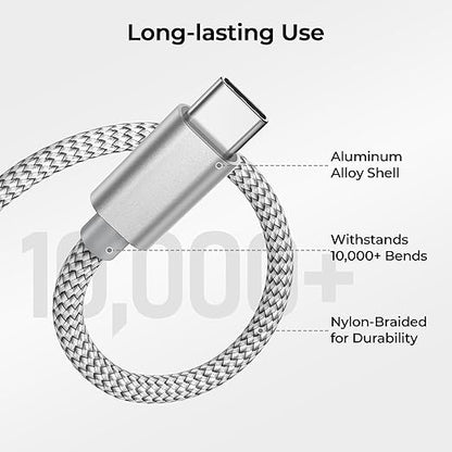 Basesailor for iPhone 17 16 Pro Max Charger Cord,USB to USB C Cable 6.6FT/2Pack,Type C Charging Power Cord for Apple 15 iPad 10 Air 4 5,Samsung Galaxy S25 S24 S23 S22 Plus Ultra,A52 A53 A54,Pixel 9 8