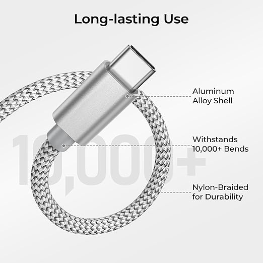 Basesailor USB Type C Charger Cable 1FT 2Pack,Car Charging Cord for New iPhone 17 Air 16 Pro Max Plus,Samsung Galaxy S10 S10E 10E S20 FE S25 S24 S23 Plus Ultra,A51 A52 A53 A54 A55,Google Pixel 8 7 XL