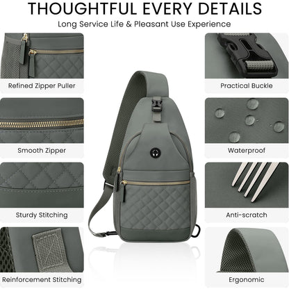 Vankor Small Crossbody Purses Bags for Women Men Travel, Chest Sling Bag Women Casual Cross Body Bag for Woman Sling Backpack Army Green