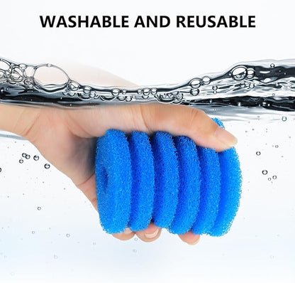 fishkeeper Bio Filter Sponge for Aquariums - 4 Pack, Washable and Reusable, Replacement Biological Filter Sponge Media for Fish Tanks