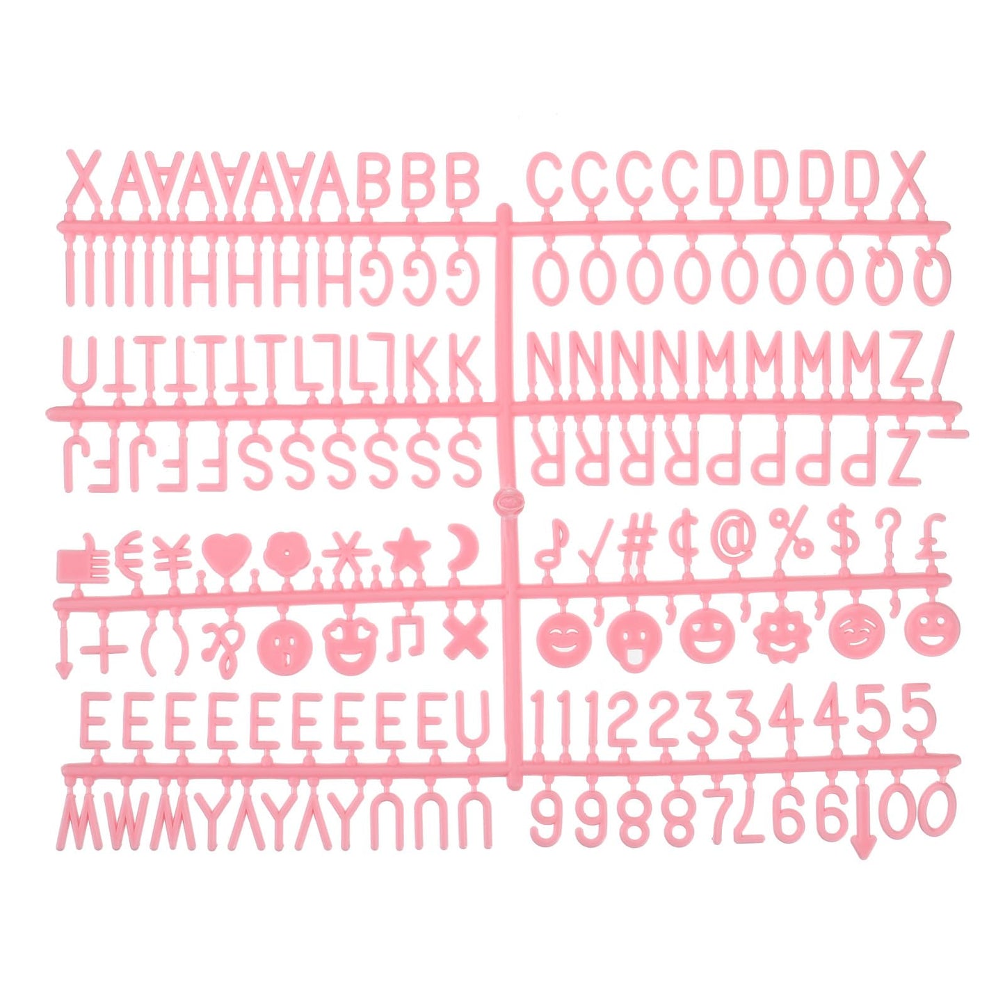 MECCANIXITY 3/4 Inch Letters Set for Felt Letter Board Numbers Symbols Pink Alphabet Message Board Changeable for Cafe, Wedding, Birthday