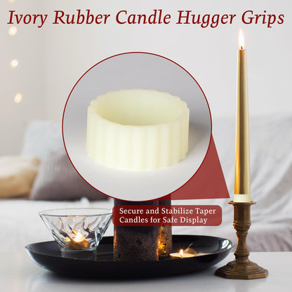 Funria 100Pcs Silicone Taper Candle Grippers Non-Slip Candle Holder Adapter Candle Drip Protectors,Vertical-Fixing Silicone Candle Rings,Decorative Stabilizer for Tapers and Candles