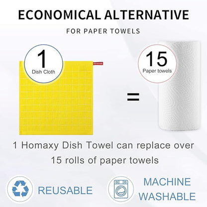 Homaxy 100% Cotton Terry Kitchen Dish Cloths, Ultra Soft and Absorbent Dish