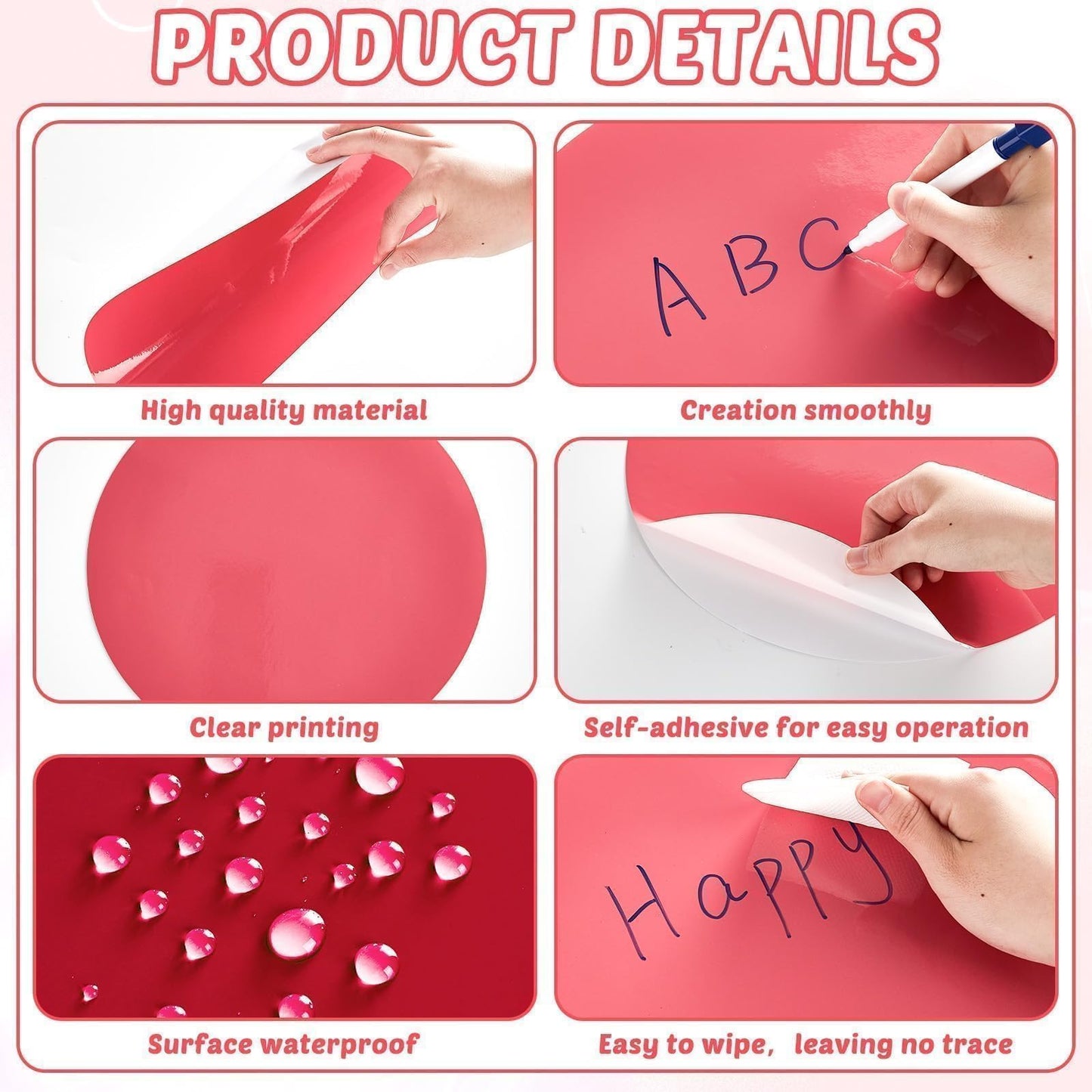 gisgfim 24PCS Dry Erase Dots 12 Inch Whiteboard Marker Wall Decor Removeable Circle Sticker Spots Writing Spots Set for Classroom Table Teachers Students Supplies (Morandi)