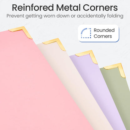Sooez 2 Pack 3 Ring Binder with Metal Corners, Cute 1 Inch Binders Fits 175 Sheets of Paperwork, Three Ring Recipe Binder with Pocket for Women School Office Supplies, 8.5" x 11", Pink & Purple