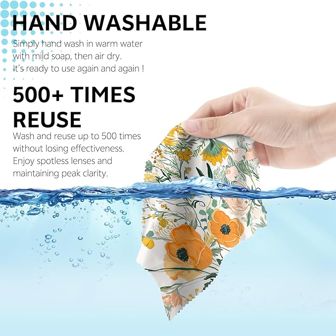 6 PCS Glasses Cleaning Cloth Eyeglass Lens Cleaning Cloth Eyeglasses Wipes