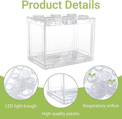 4 PCS Small Betta Fish Tank, 0.2 Gallon Mini Aquarium Tank, Cube Stackable Fish Bowl, Tiny Desktop Tank for Small Fish, Insect, Shrimp, Turtle, Spider