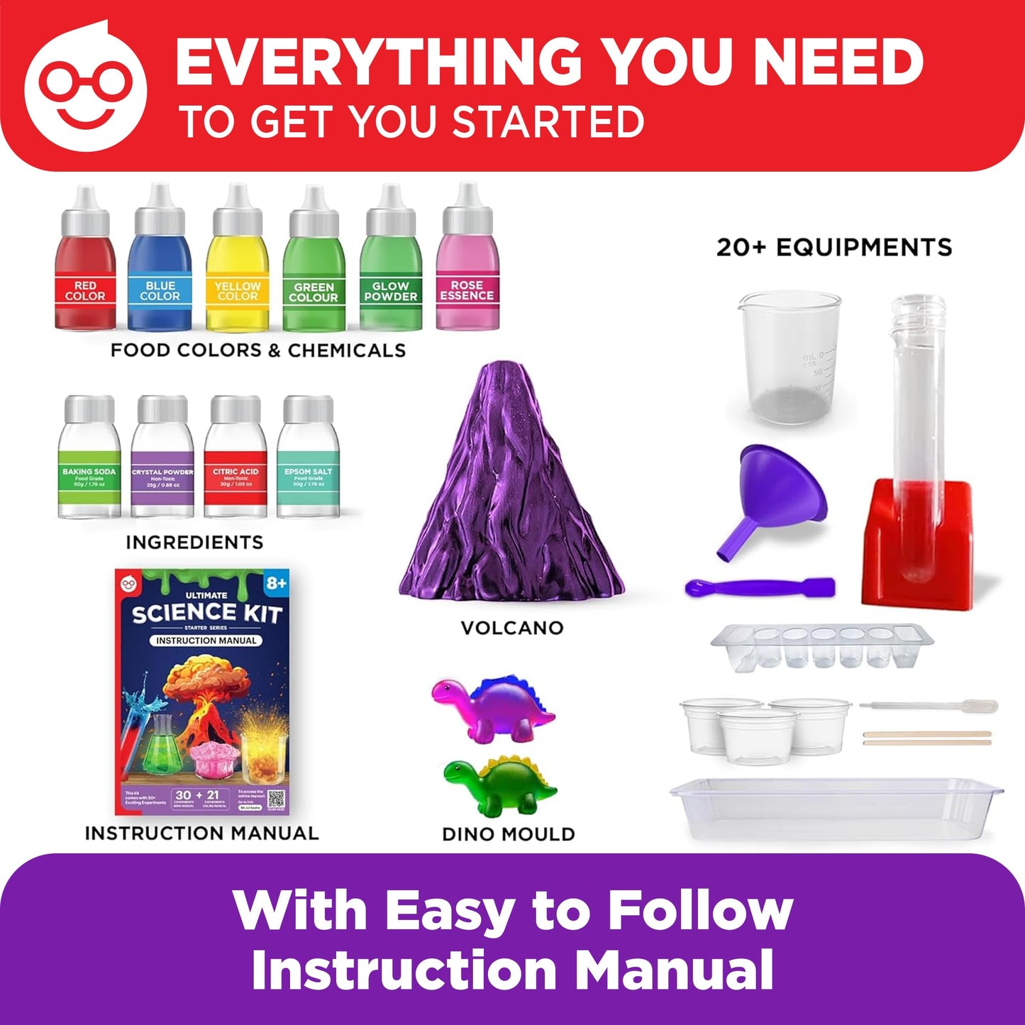 Doctor Jupiter Ultimate Science Kit, Chemistry Set for Kids Ages 8-10-12-14 | Birthday Gift Ideas for Boys & Girls 8,9,10+ Years Old | STEM Toy with 50+ Experiments | Learning & Educational Projects