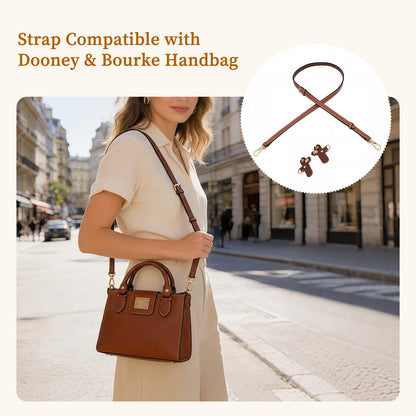 Dukrouk Straps Compatible with Dooney and Bourke Accessories-Genuine Leather,Adjustable Replacement Strap,Brown