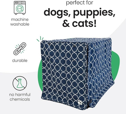 Molly Mutt Romeo & Juliet Dog Crate Cover, 100% Cotton Canvas Cover with 2 Roll-Up Panels, Ideal for Dog or Cat Crate, Durable, Washable, and Free of Harmful Chemicals, 30" x 21" x 24"