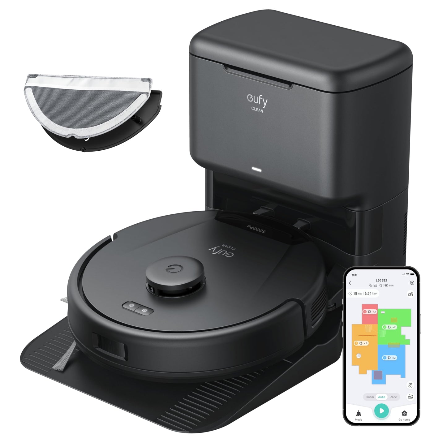 eufy Like-New RoboVac G30 Verge, Robot Vacuum with Home Mapping, 2000Pa Suction, Wi-Fi, Boundary Strips, for Carpets and Hard Floors (Renewed)