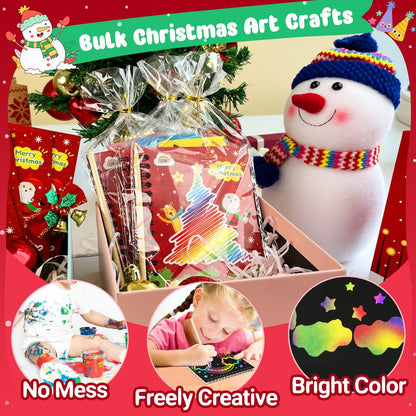 ZMLM Rainbow Scratch Party Favors Kids: Classroom Birthday Gifts Toy Bulk Scratch Art Notebook 24 Pack Goodie Bags Stuffers Girls Boys Classroom Prizes Student School Stocking Stuffers (Christmas)