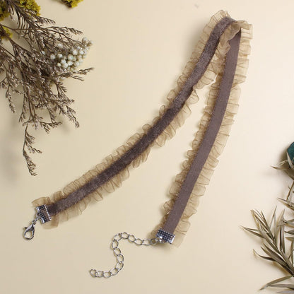 Nova&Aria 6PC Brown Chokers Set For Women Pearl Choker Necklaces Flower Pendant Velvet Cute Choker Necklace Classic Tattoo Colorful Lace Chokers-48