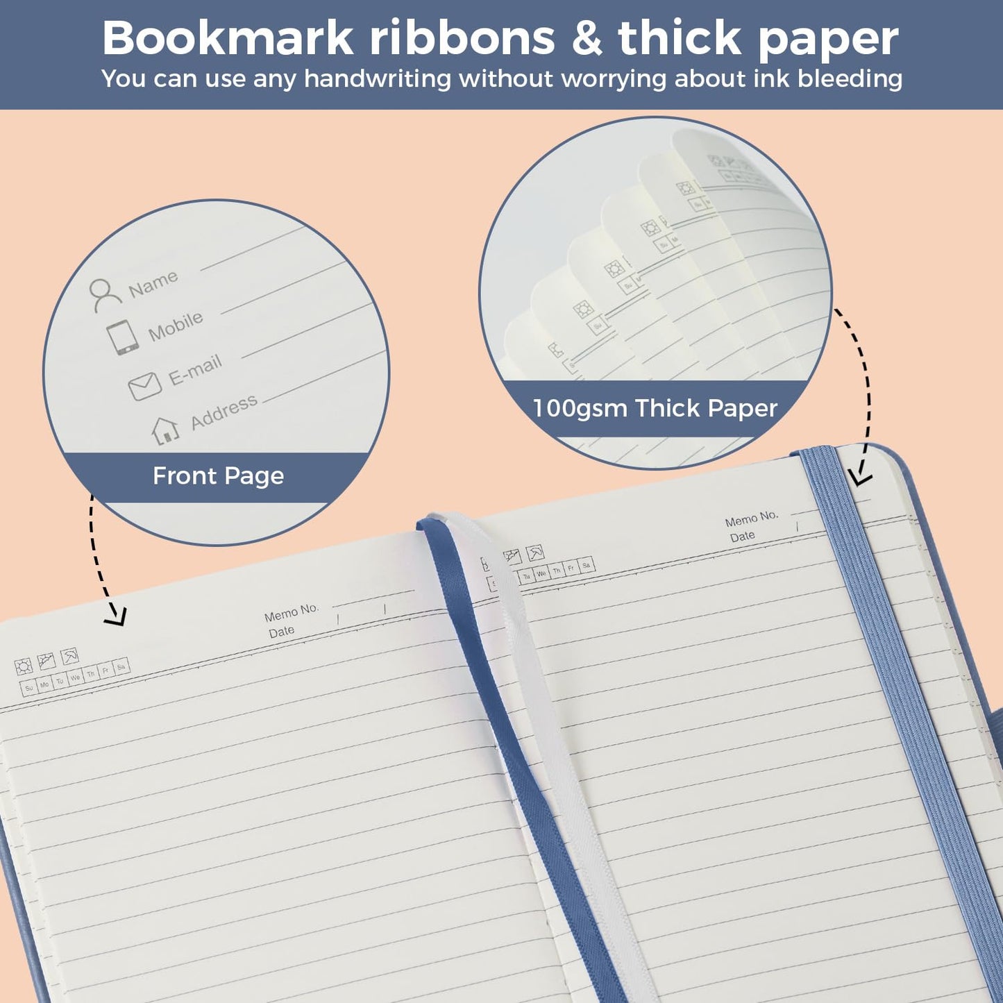 NIRMIRO 3 Pack Small Pocket Journaling Notebooks with Pen, A6 (3.7" x 5.7"), for Women/Men Work Writing Travel Business, School Office Supplies
