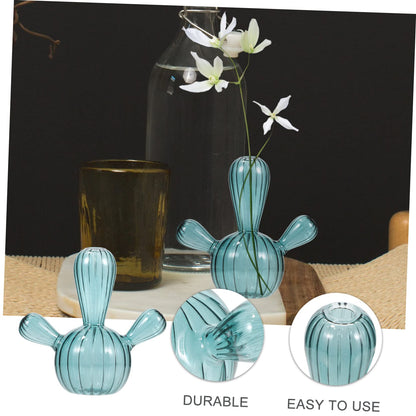 Bottle Decoration Cactus Shape Container Hydroponic Flower Bottle Hydroponic Plant Vase Cactus Terrarium Holder Cute Succulent Pots Mini Planter Pots Glass Hydroponics
