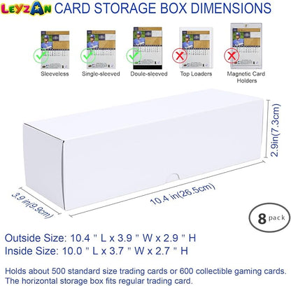 Trading-Card Storage Box, 8-Pack • 600 Count Corrugated Cardboard Storage with dividers & labels for TCG/Magic/Mtg storage and Collection, 10.4 INCH Horizontal