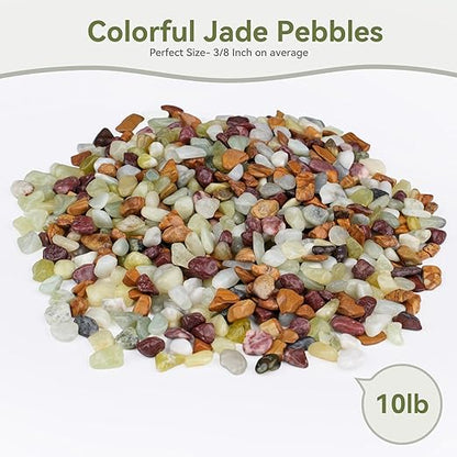 Pulovin 10 lbs Pebbles for Indoor Plants, Succulent Rocks, 3/8" Polished Pebbles for Bamboo, Vase, Terrarium, Natural Decorative Small River Rocks for Crafts, Cactus, Outdoor Garden Landscaping