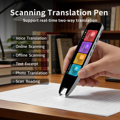 Scan Translation Pen – Dyslexia Tools with 142 Online/10 Offline Languages, Speech & Scan-to-Text Reading Pen for Learning Difficulties, Language Learners, Elderly & Travelers ﻿