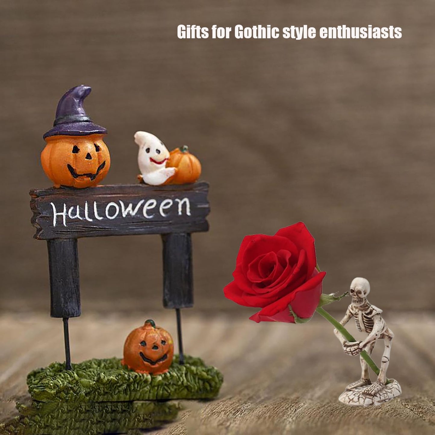 Qaoliffa Skull Pen Holder,Makeup Brush Display Stand,Desk, Office Organizer, Stationary,Gothic style enthusiast collectibles