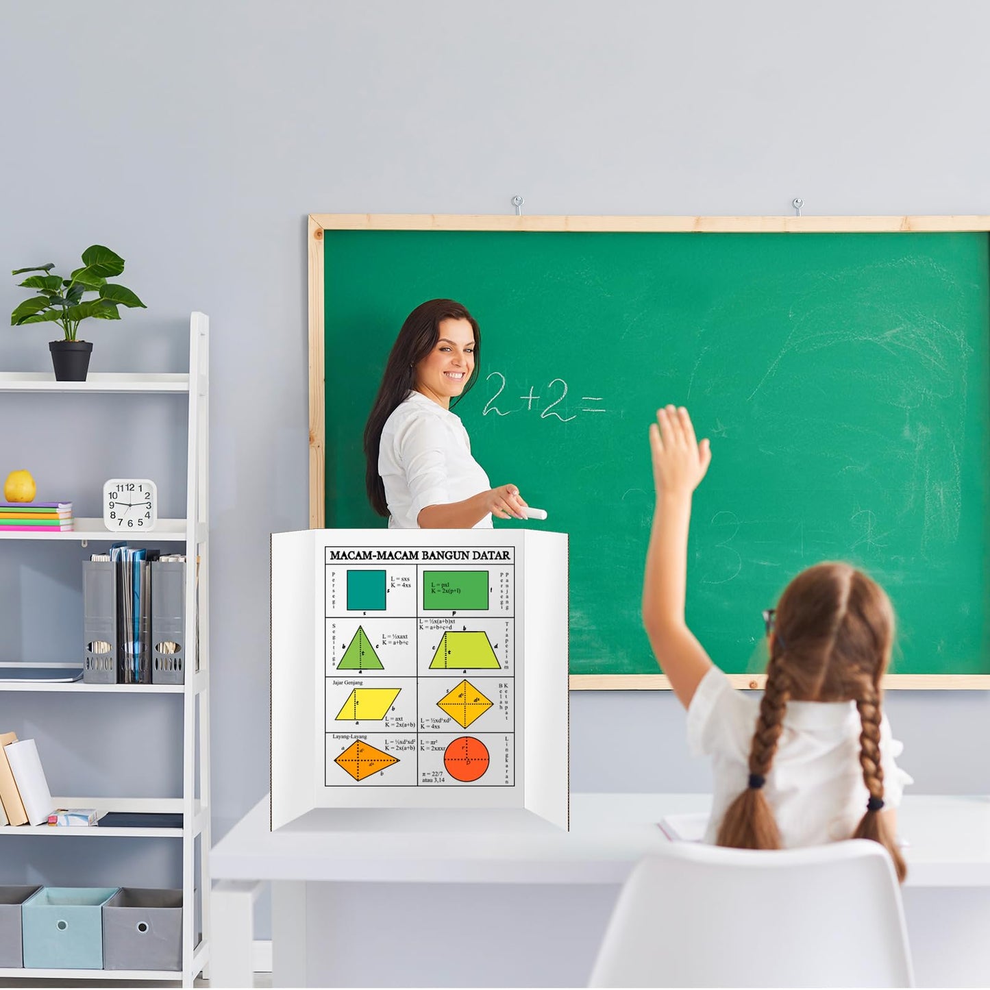 4 Pack Trifold Poster Board, IKAYAS 24" X 36" Double Sided White Tri-fold Poster Boards, Science Fair Display Boards Presentation Boards for Mounting, Art, Display, Projects Classroom Supplies