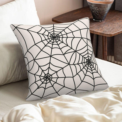 Wsunsal Halloween Pillow Covers 20x20 Inch Set of 2, White Spider Web Decor Throw Pillows Holiday Halloween Outdoor Decorative Pillows Square Linen Cushion Covers for Home Bed Couch Sofa