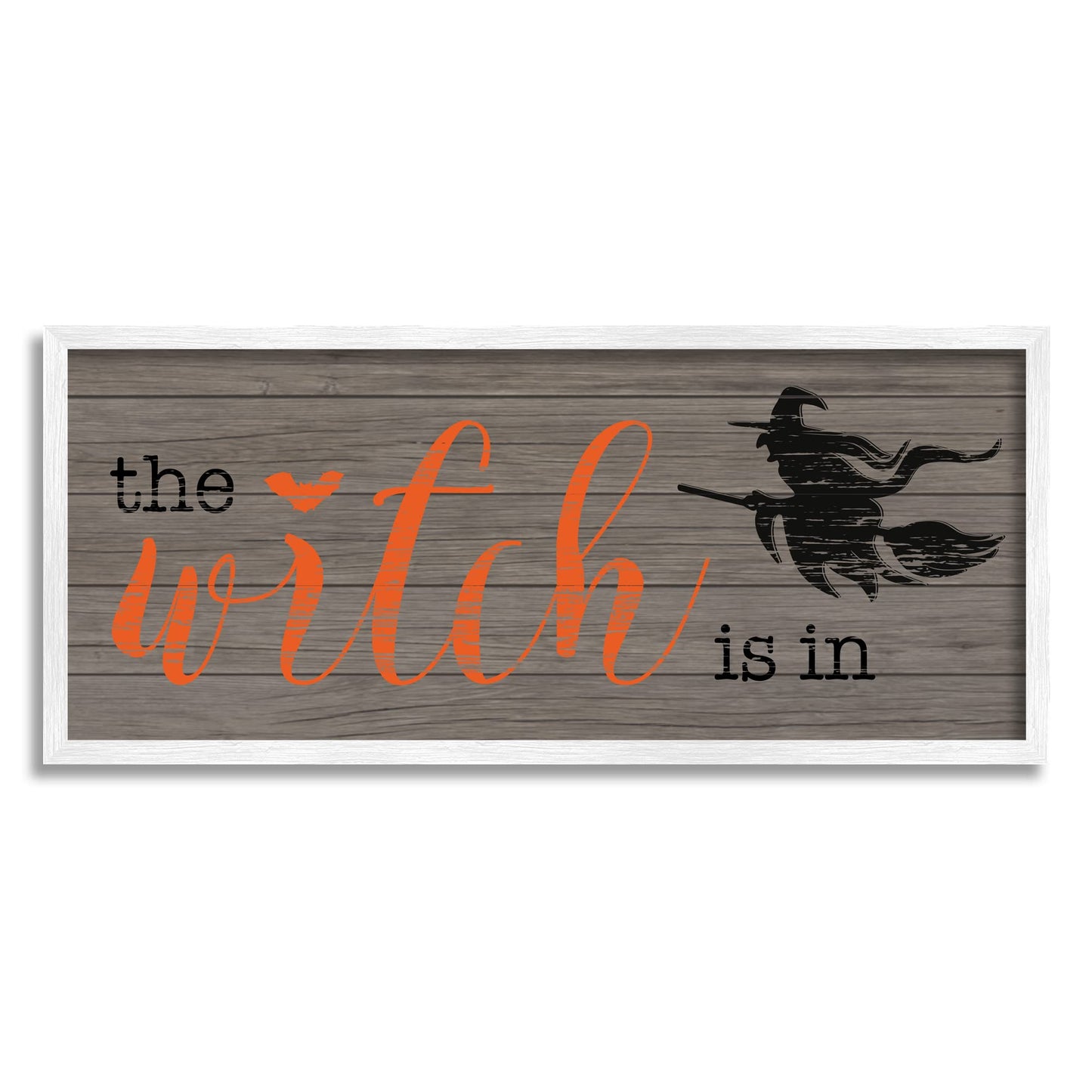 Witch Is in Halloween Sign, 13 x 30 Inch Framed Giclée Print