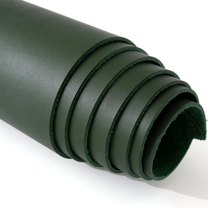 Large Size 17"x70" Leather, Cowhide Veg Tan Leather for Leather Belt Bag Strap Craft Shoe Making Wallet, 2.5mm Thick Full Penetration Dyeing Dark Green