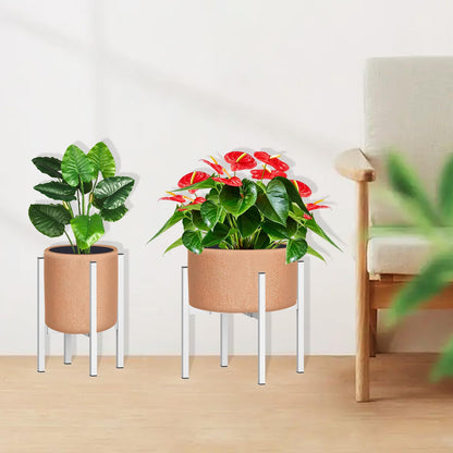 DDPow Heavy Plant Stand for 10"-16" Plant Pot Indoor Outdoor Corner, Adjustable Metal Heavy Duty for Large Pot (White 1 Pack)