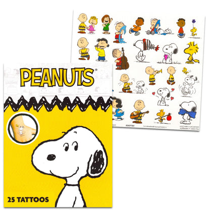 Snoopy Party Favor Bag Set - Bundle with 8 Peanuts Reusable Totes, Stickers and Tattoos | Snoopy Birthday Party Supplies for Kids, Boys, Girls